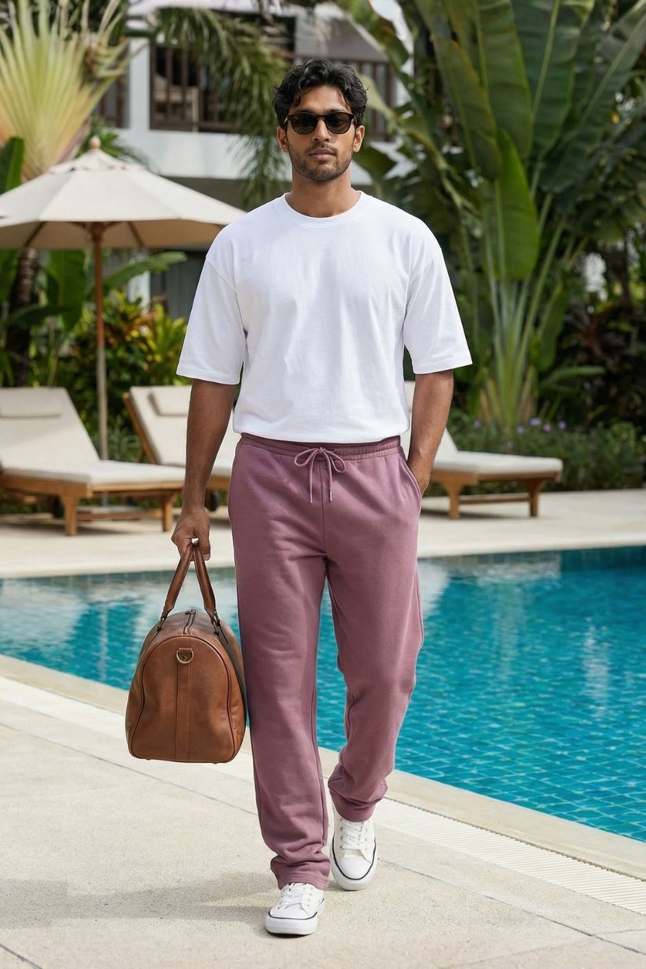 Men’s Straight Fit Jogger – Plum