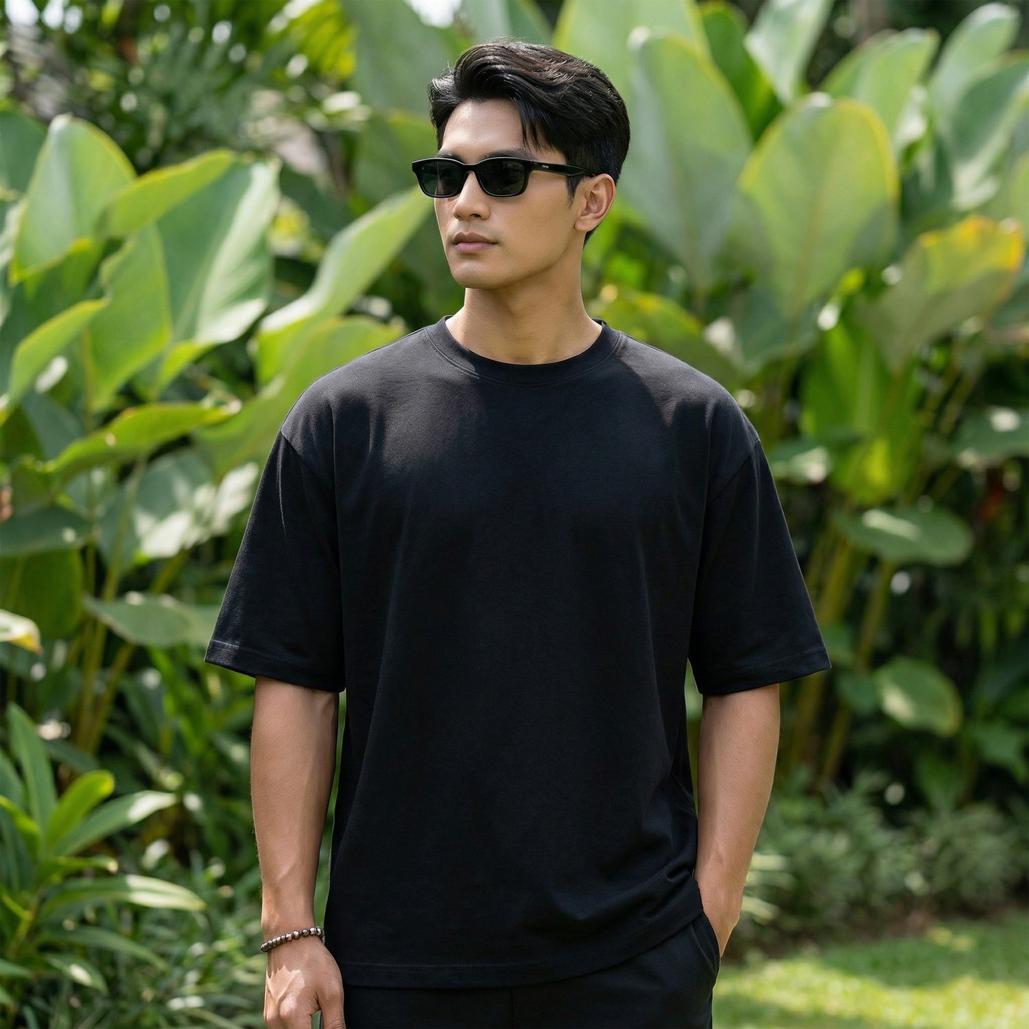 Men’s Oversize Essential Crew Tee – Black