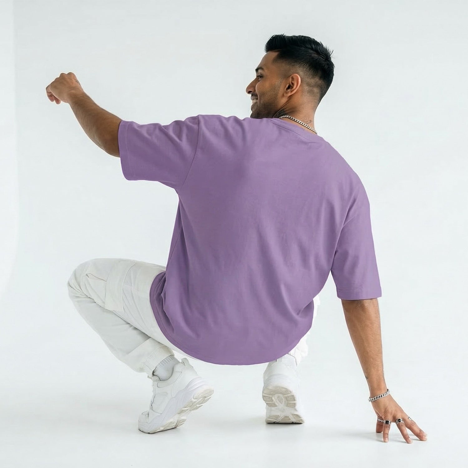 Men’s Oversize Essential Crew Tee – Lilac