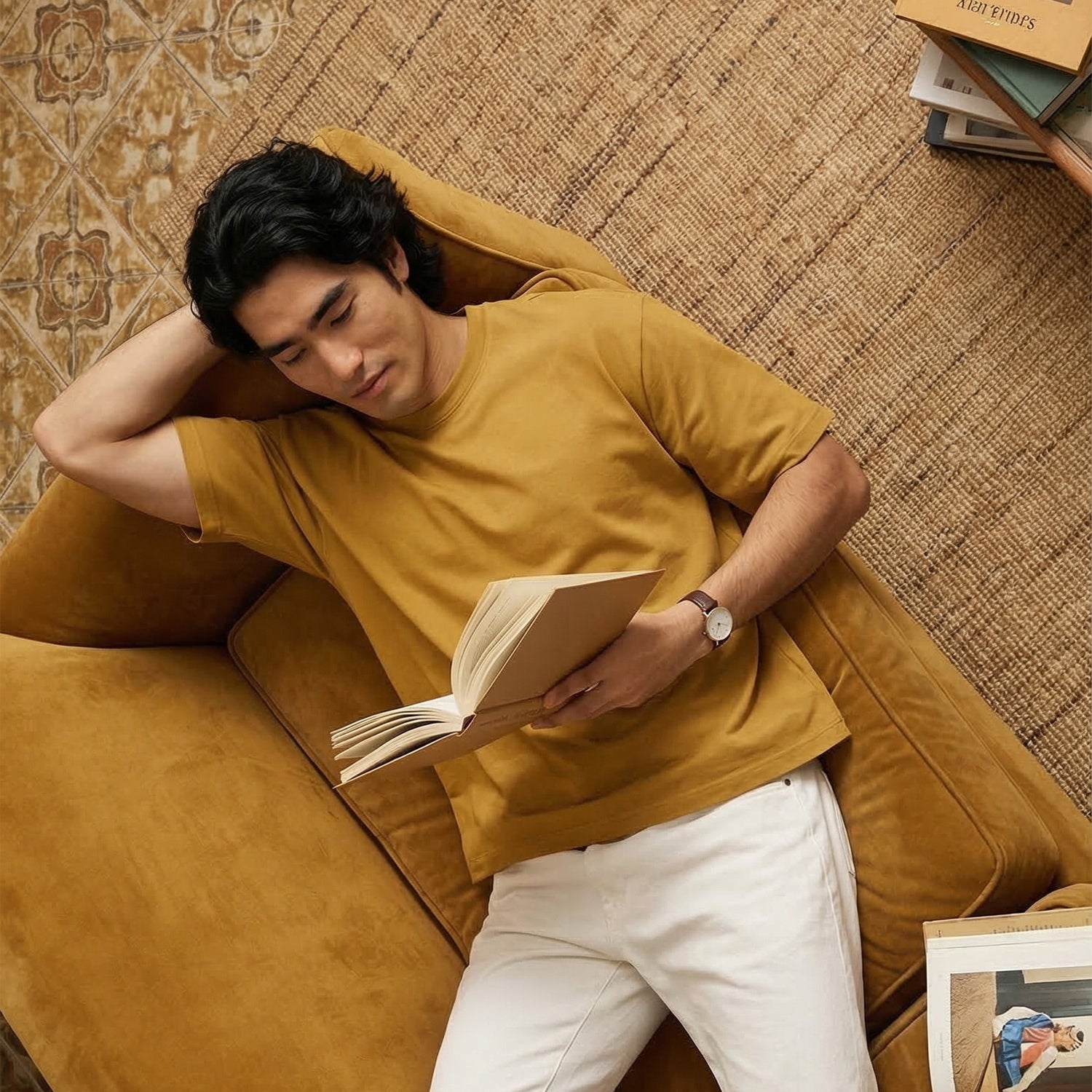 Men’s Oversize Essential Crew Tee – Mustard Yellow