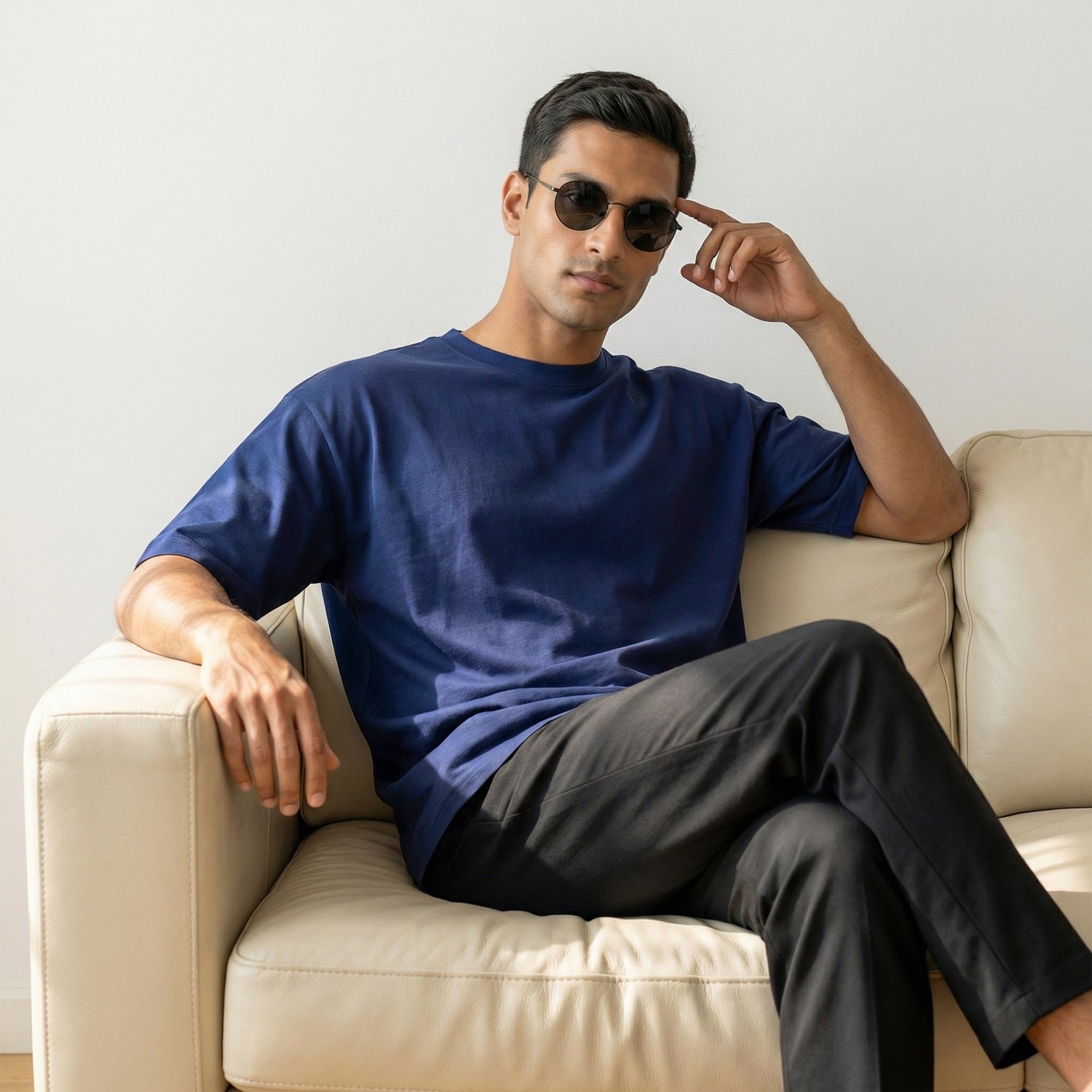 Men’s Oversize Essential Crew Tee – Royal Blue