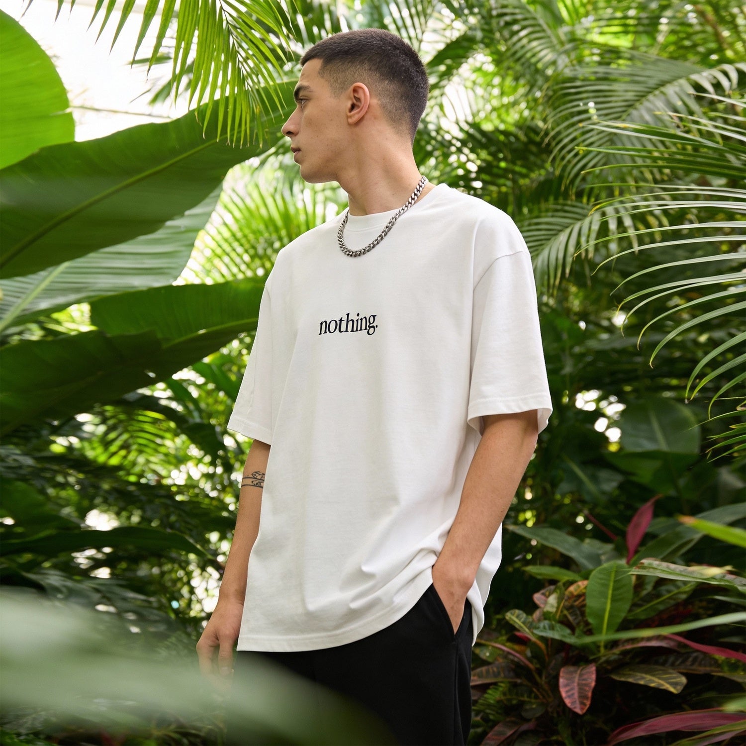 Nothing Printed Tee | Men’s Oversize Fit T-Shirt