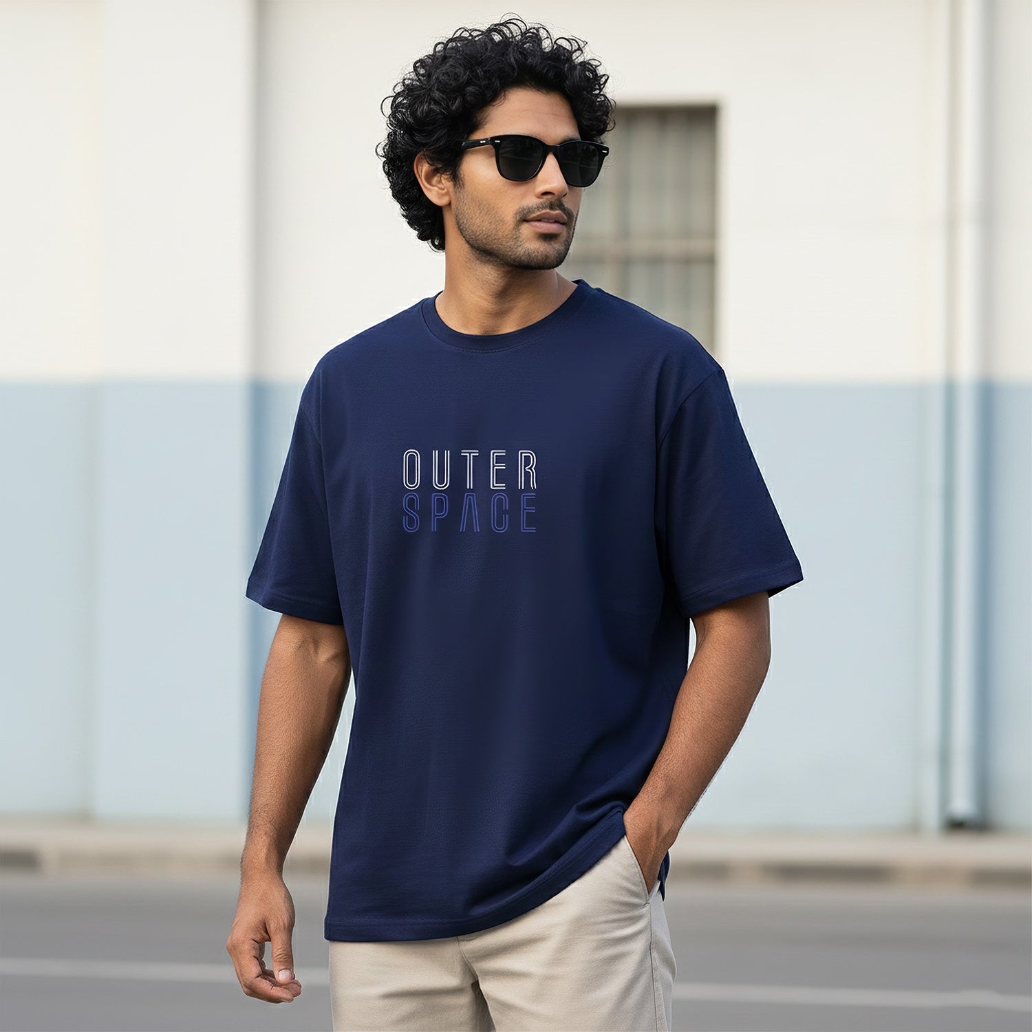 Outer Space Printed Tee | Men’s Oversize Fit T-Shirt