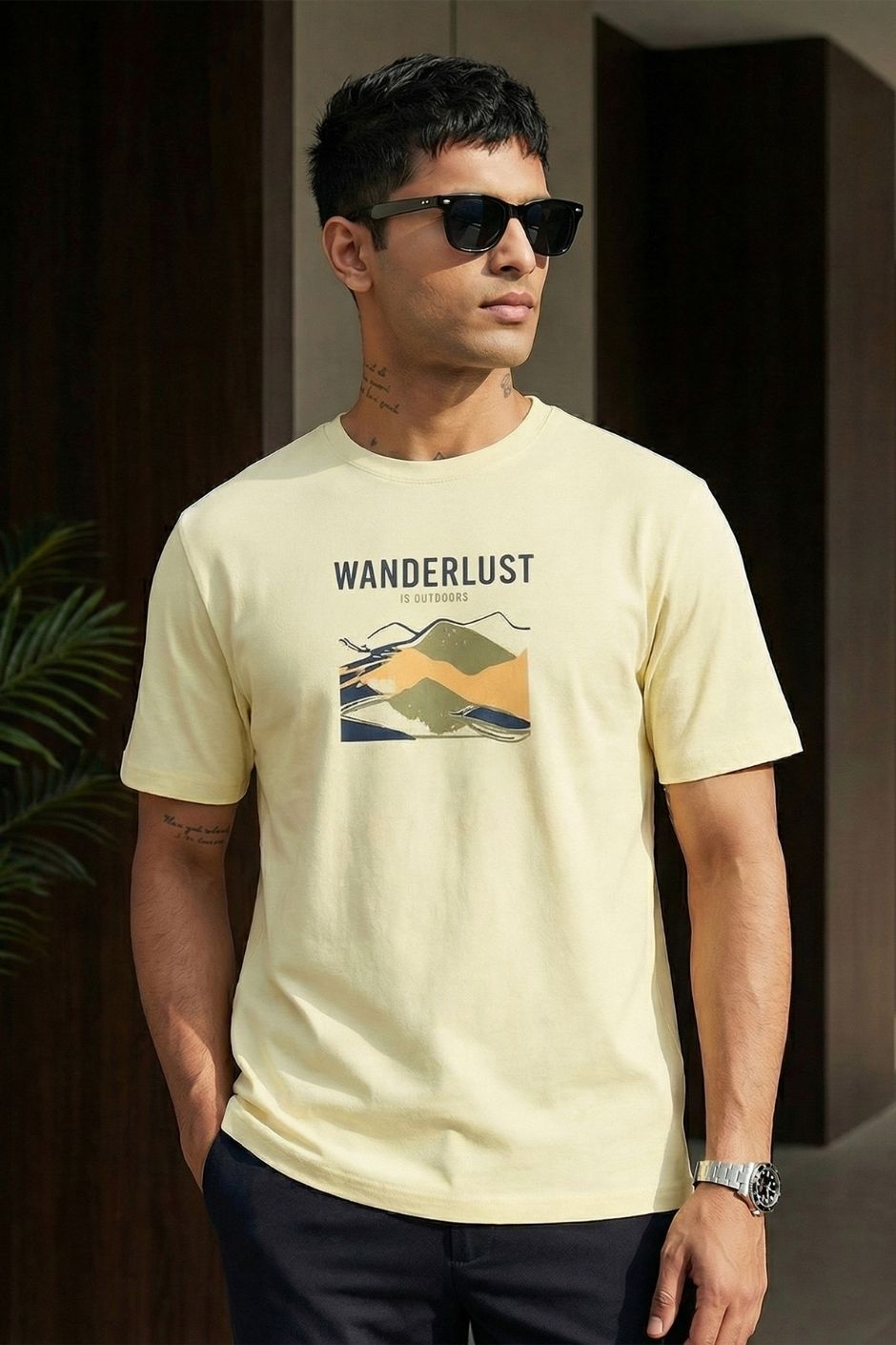 Wanderlust Printed Tee | Men’s Regular Fit T-Shirt