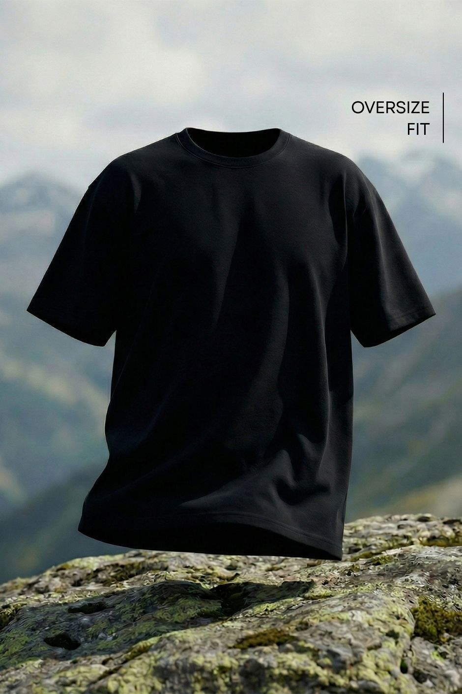 Men’s Oversize Essential Crew Tee – Black