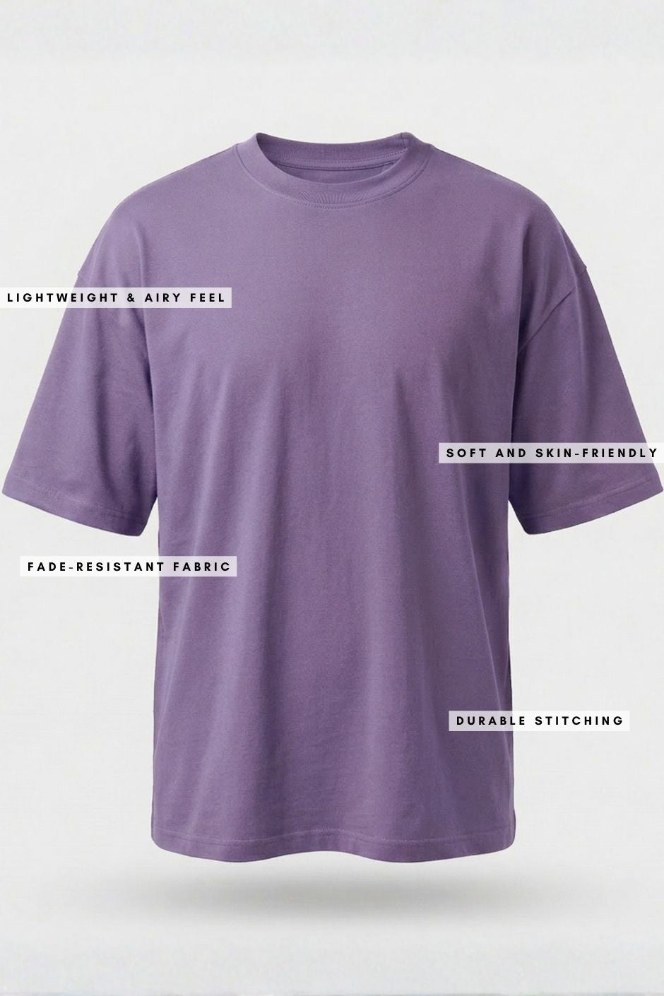 Men’s Oversize Essential Crew Tee – Lilac