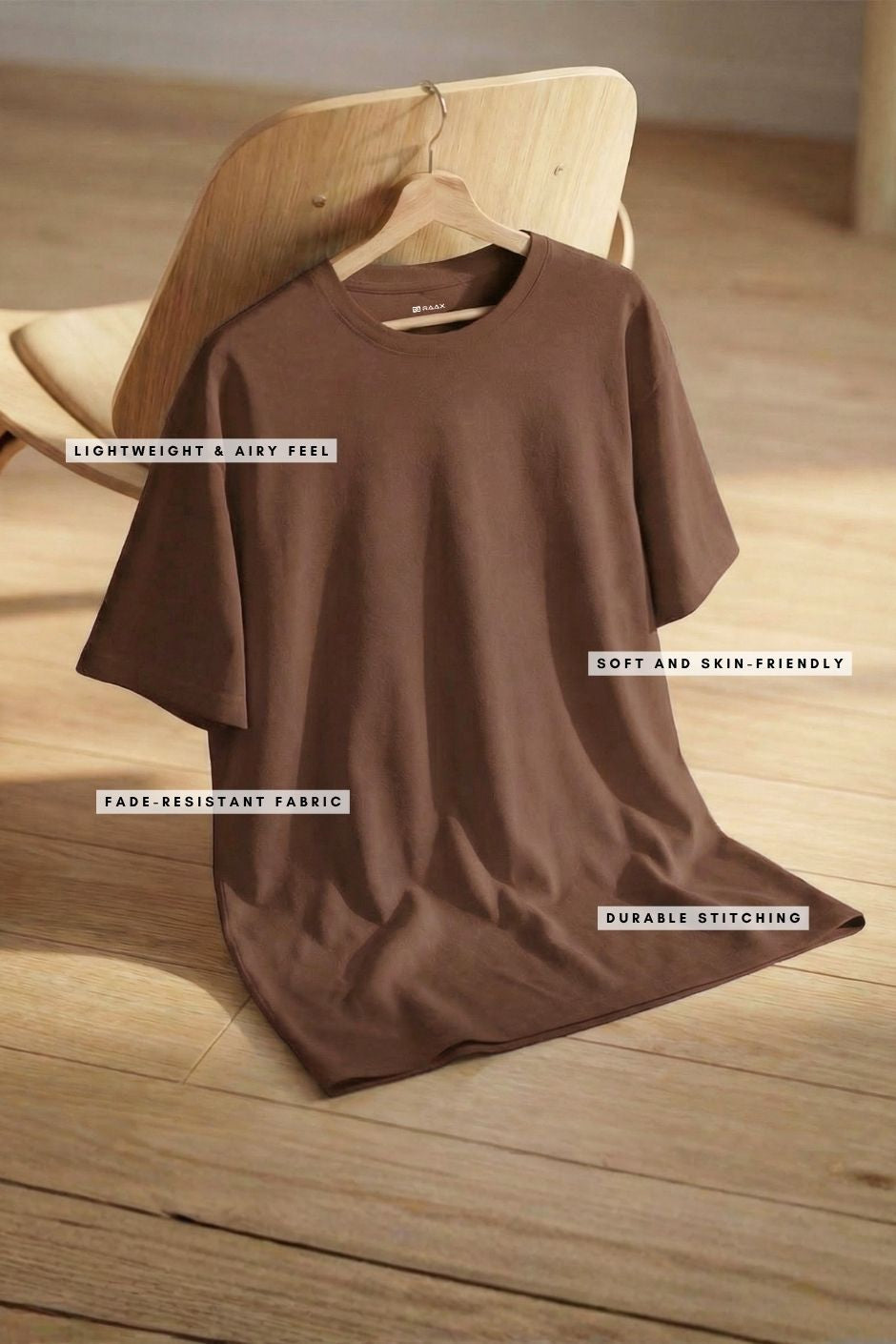 Men’s Regular Essential Crew Tee – Brown