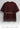 Maroon red t-shirt with graphic design and text on a gray background
