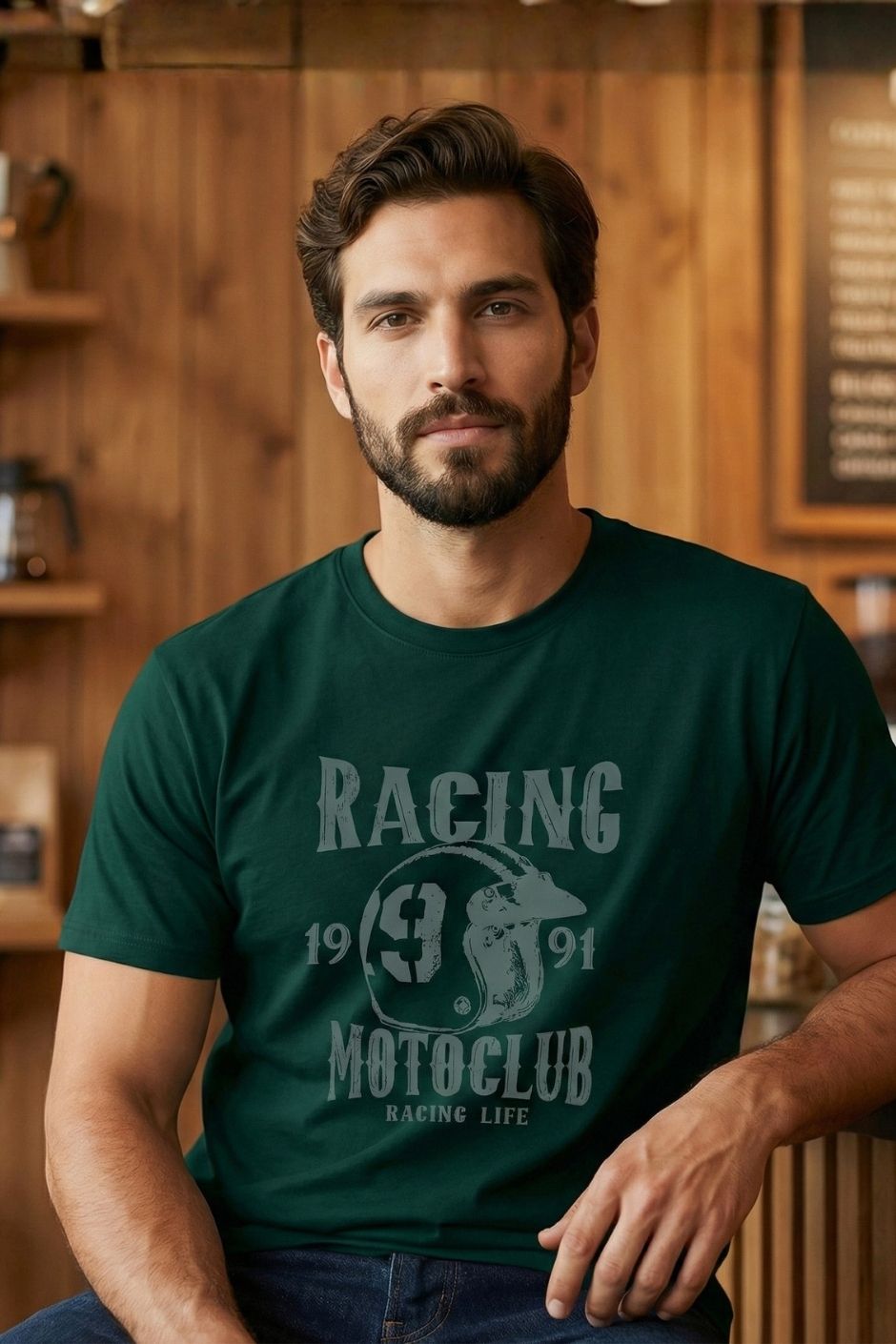 Racing Motoclub Printed Tee | Men’s Regular Fit T-Shirt