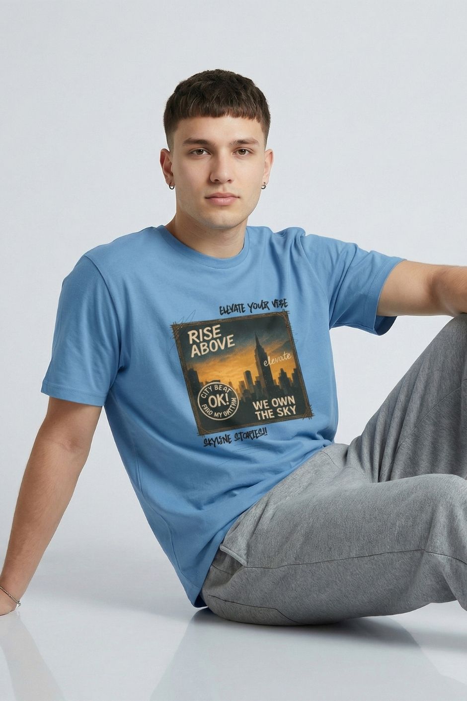 Rise Above Printed Tee | Men’s Regular Fit T-Shirt