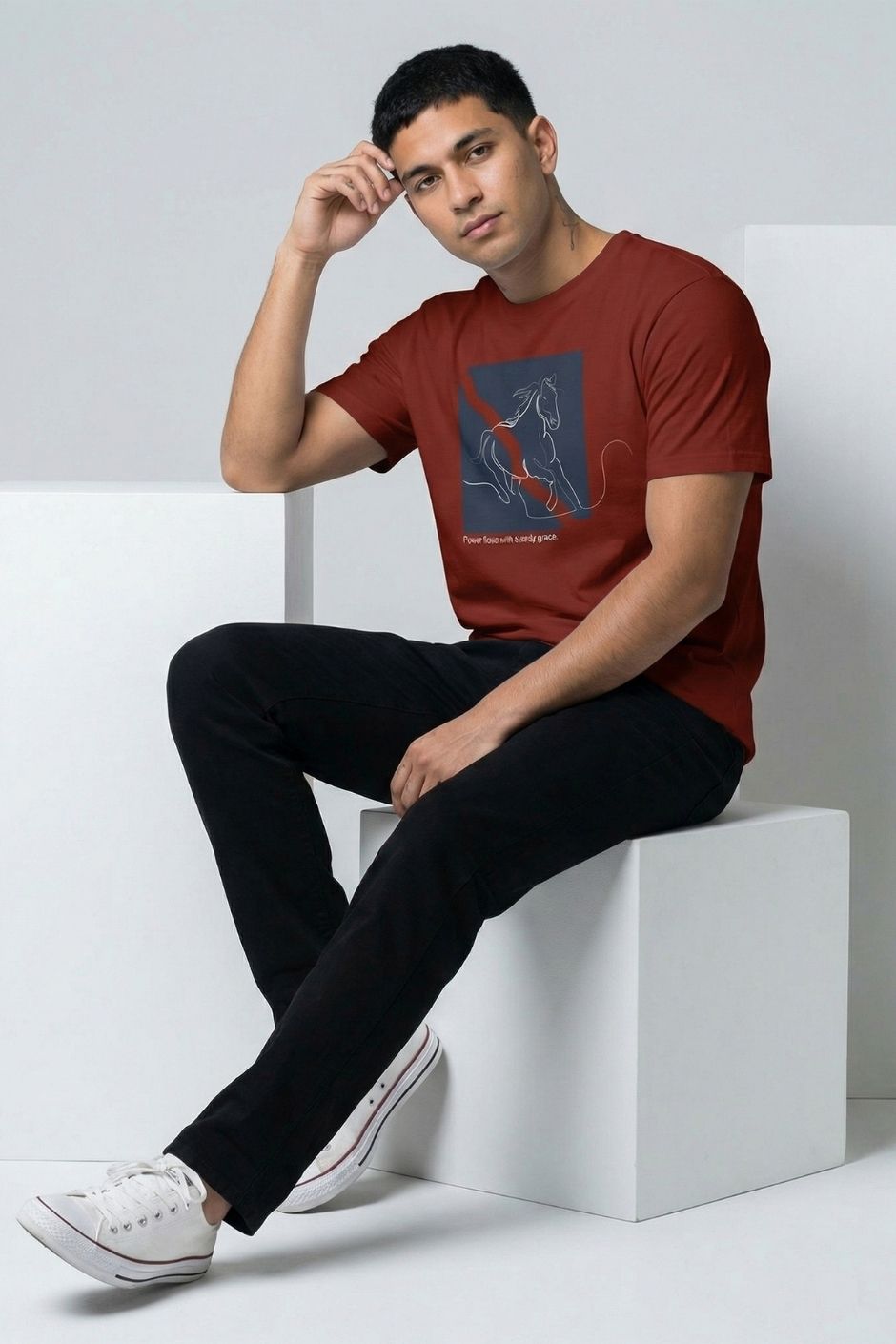 Power Flows Printed Tee | Men’s Regular Fit T-Shirt