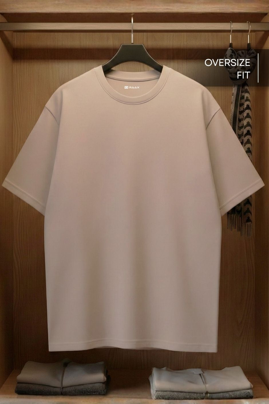 Men’s Oversize Essential Crew Tee – Light Beige