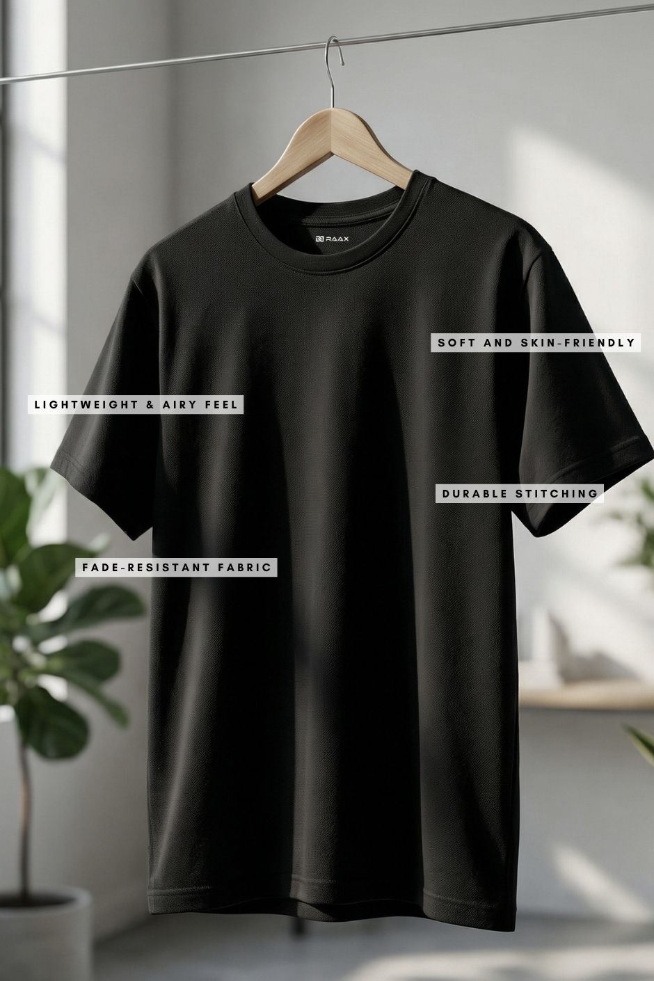 Men's Regular Essential Crew Tee – Black