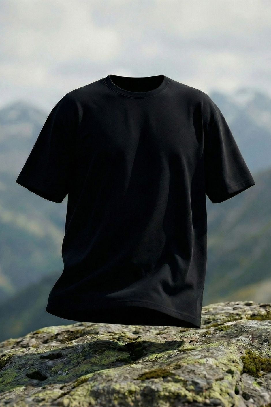 Women’s Oversize Essential Crew Tee – Black